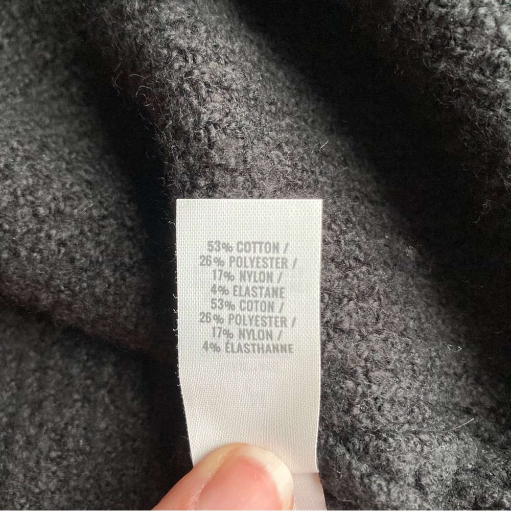 Aerie Women’s Comfy Waffle Knit Black Hooded Sweater V-Neck Medium - Picture 8 of 10